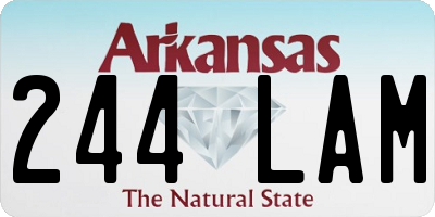 AR license plate 244LAM
