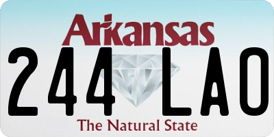 AR license plate 244LAO