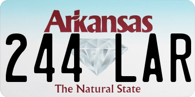 AR license plate 244LAR