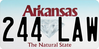 AR license plate 244LAW