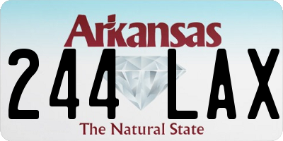 AR license plate 244LAX