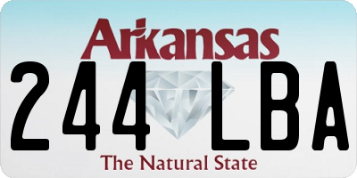 AR license plate 244LBA