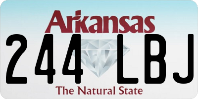 AR license plate 244LBJ