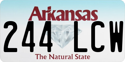 AR license plate 244LCW