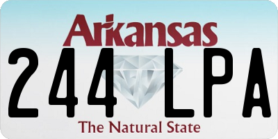 AR license plate 244LPA