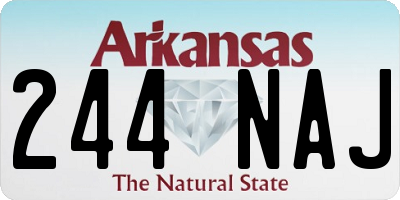 AR license plate 244NAJ