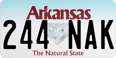 AR license plate 244NAK