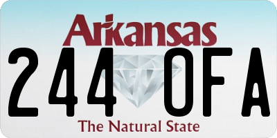 AR license plate 244OFA