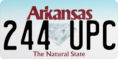 AR license plate 244UPC