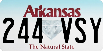 AR license plate 244VSY