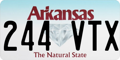 AR license plate 244VTX