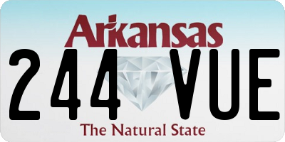 AR license plate 244VUE