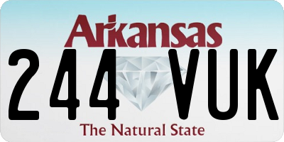 AR license plate 244VUK