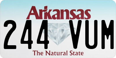 AR license plate 244VUM