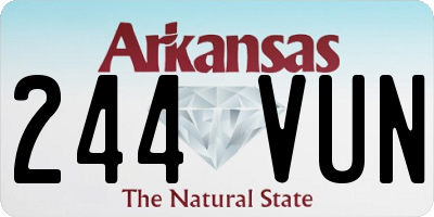 AR license plate 244VUN
