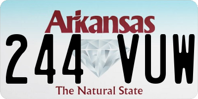 AR license plate 244VUW