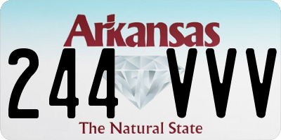 AR license plate 244VVV