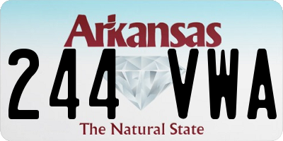 AR license plate 244VWA