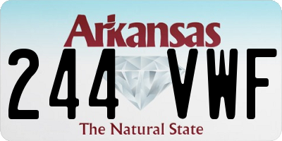 AR license plate 244VWF