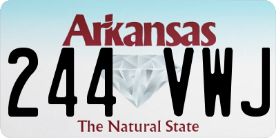 AR license plate 244VWJ