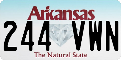 AR license plate 244VWN
