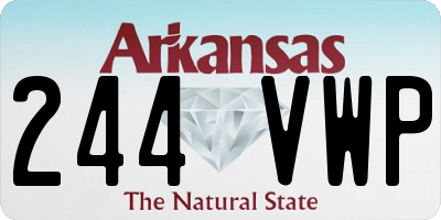 AR license plate 244VWP
