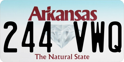 AR license plate 244VWQ