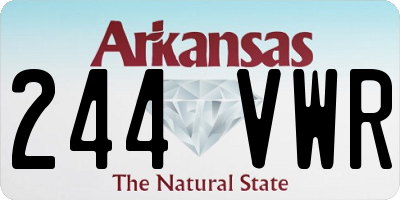 AR license plate 244VWR