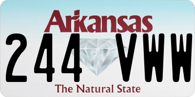 AR license plate 244VWW