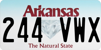 AR license plate 244VWX