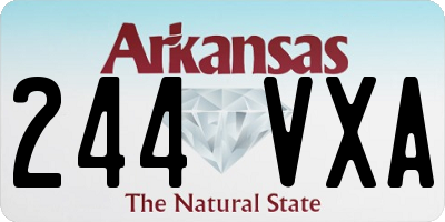 AR license plate 244VXA