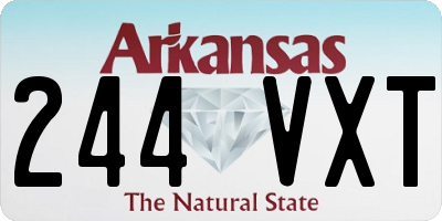 AR license plate 244VXT