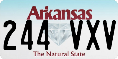 AR license plate 244VXV