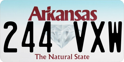 AR license plate 244VXW