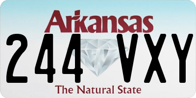 AR license plate 244VXY