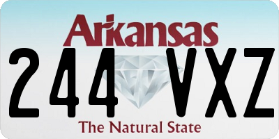 AR license plate 244VXZ