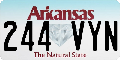 AR license plate 244VYN