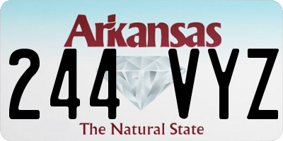 AR license plate 244VYZ