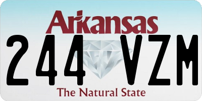 AR license plate 244VZM