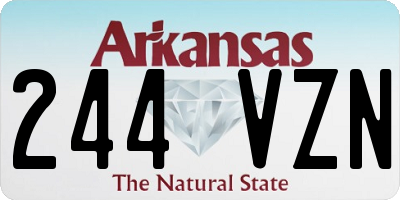 AR license plate 244VZN