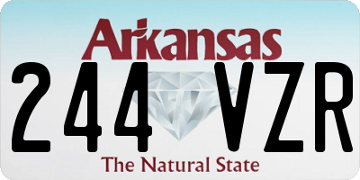 AR license plate 244VZR