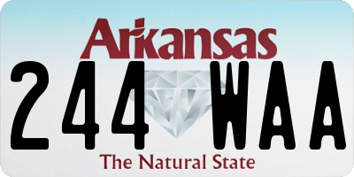 AR license plate 244WAA