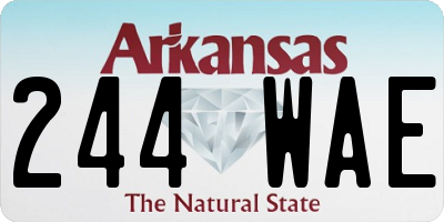 AR license plate 244WAE