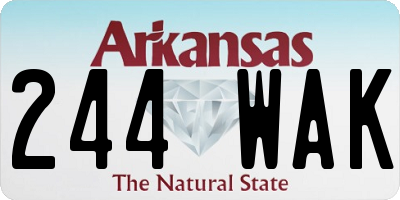 AR license plate 244WAK