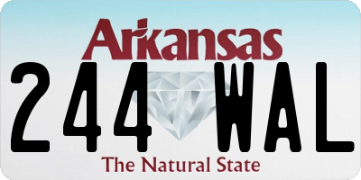 AR license plate 244WAL