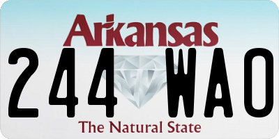 AR license plate 244WAO