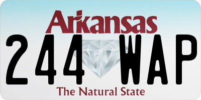 AR license plate 244WAP