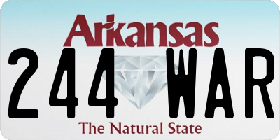 AR license plate 244WAR