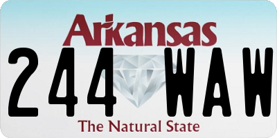 AR license plate 244WAW
