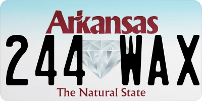 AR license plate 244WAX